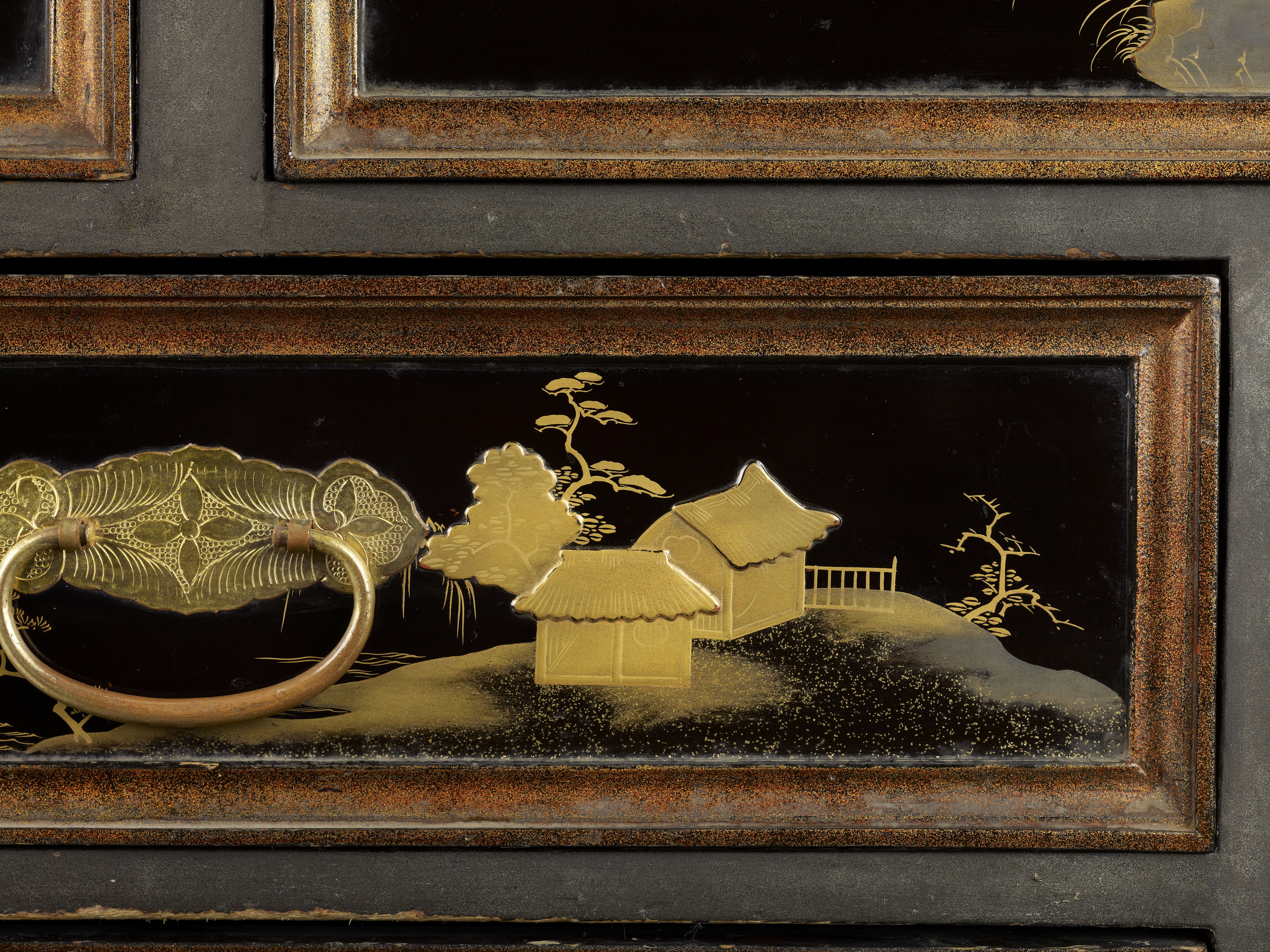 Détail de cabinet du Japon, fin du XVIIème siècle