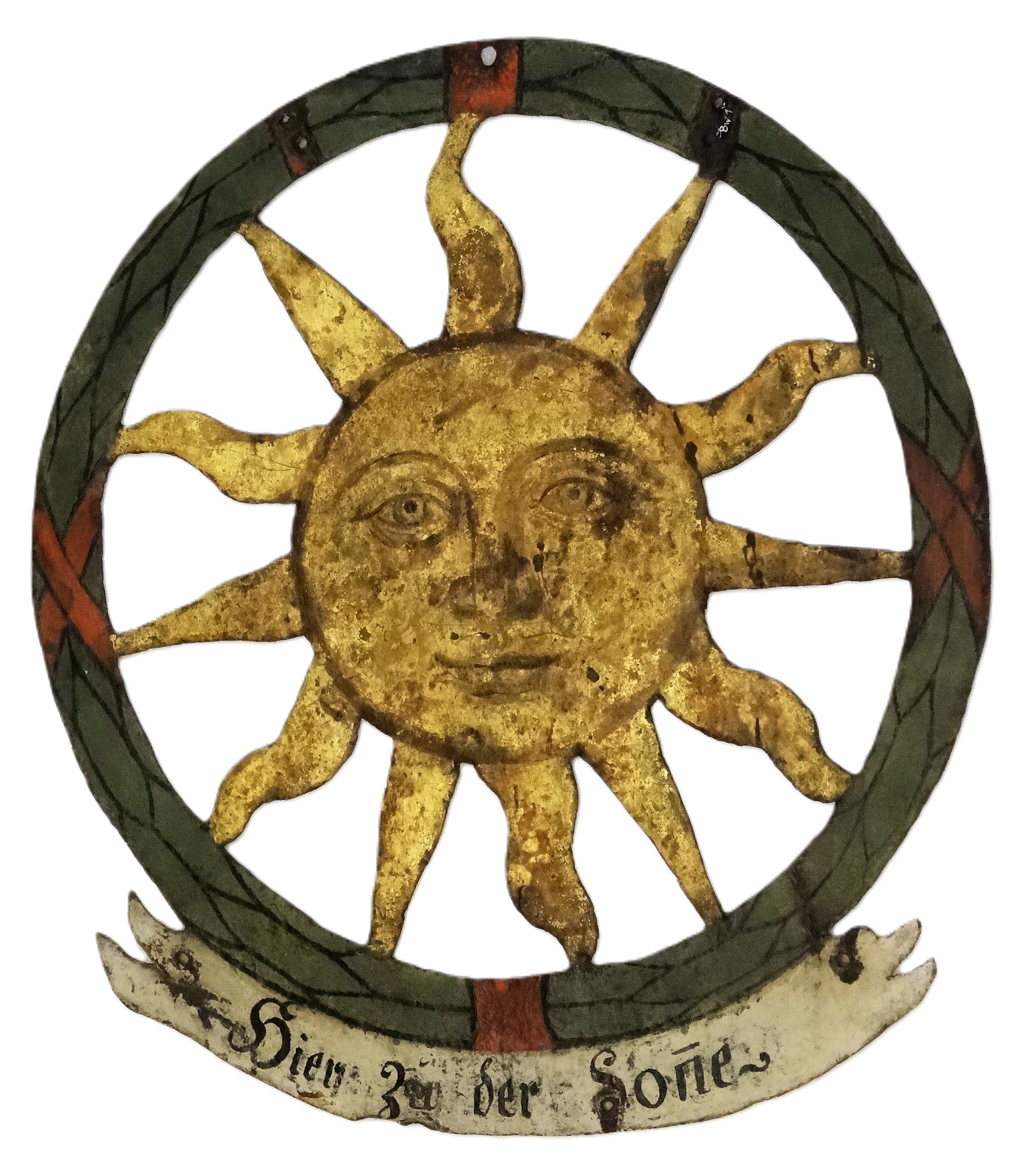 Wirtshausschild «Hier zur Sonne», Sarnen. Ende 19. Jh. 