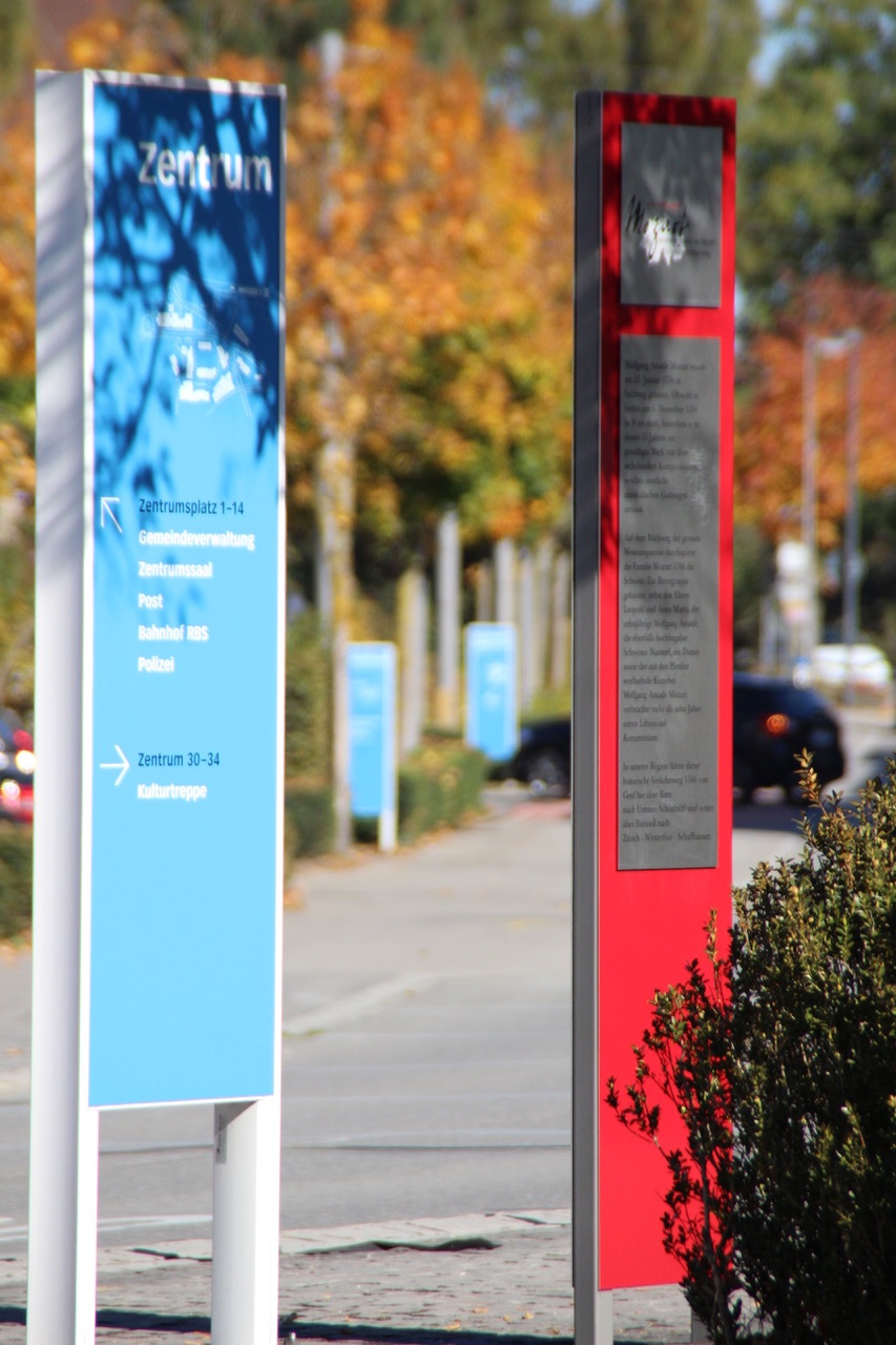 Die 9. Mozartstele befindet sich seit 2012 in Urtenen-Schönbühl am Hauptplatz