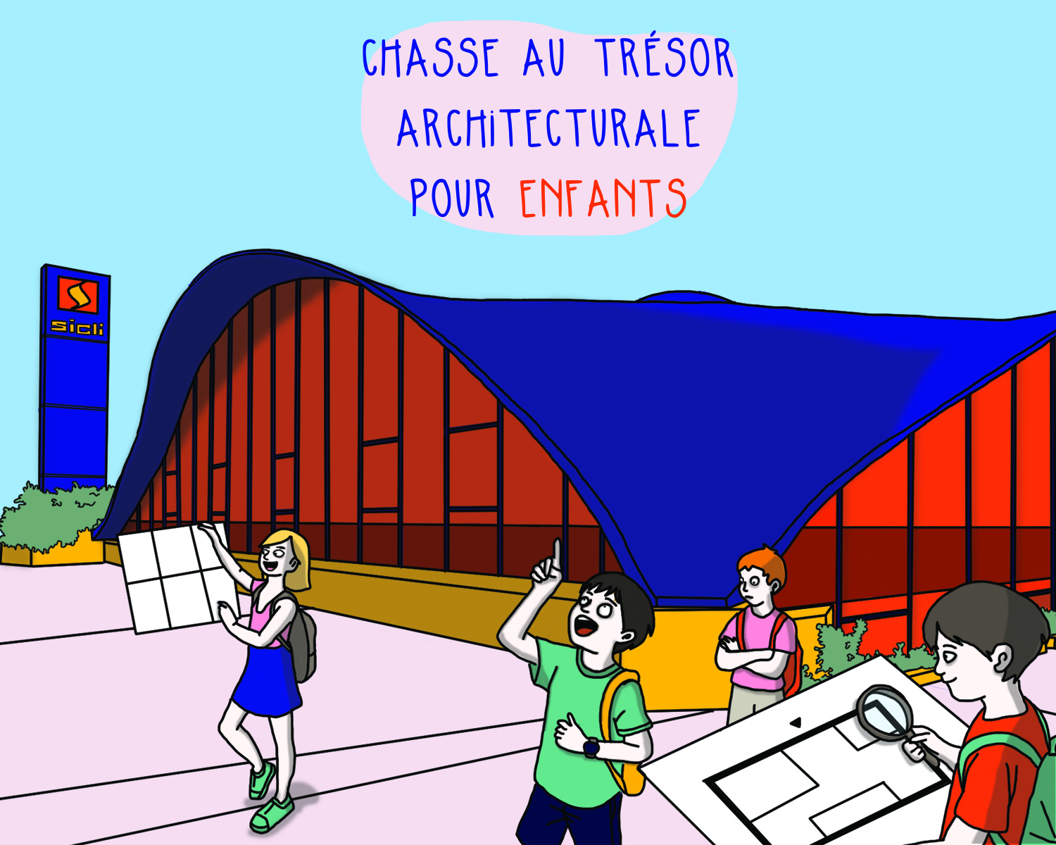 Chasse au trésor architecturale pour enfants